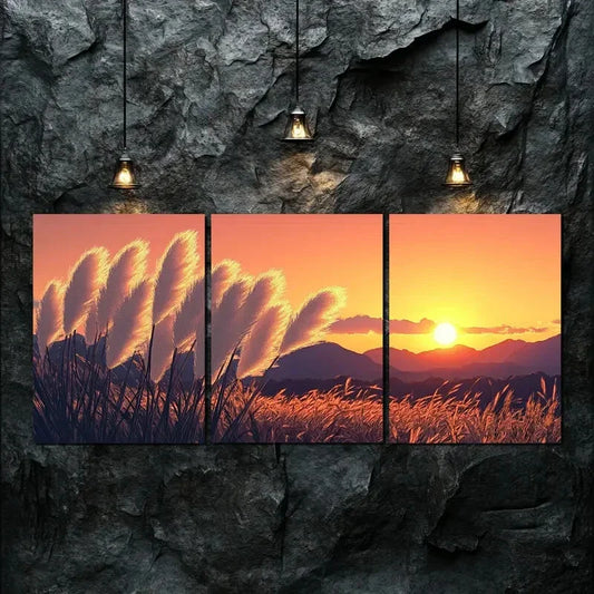 3pcs Exquisite Autumn Sun Shine Calm Perfect Wall Art Set Canvas Framed 40x60cm - High Quality Print 100% Australian Made Wall Canvas Ready to Hang