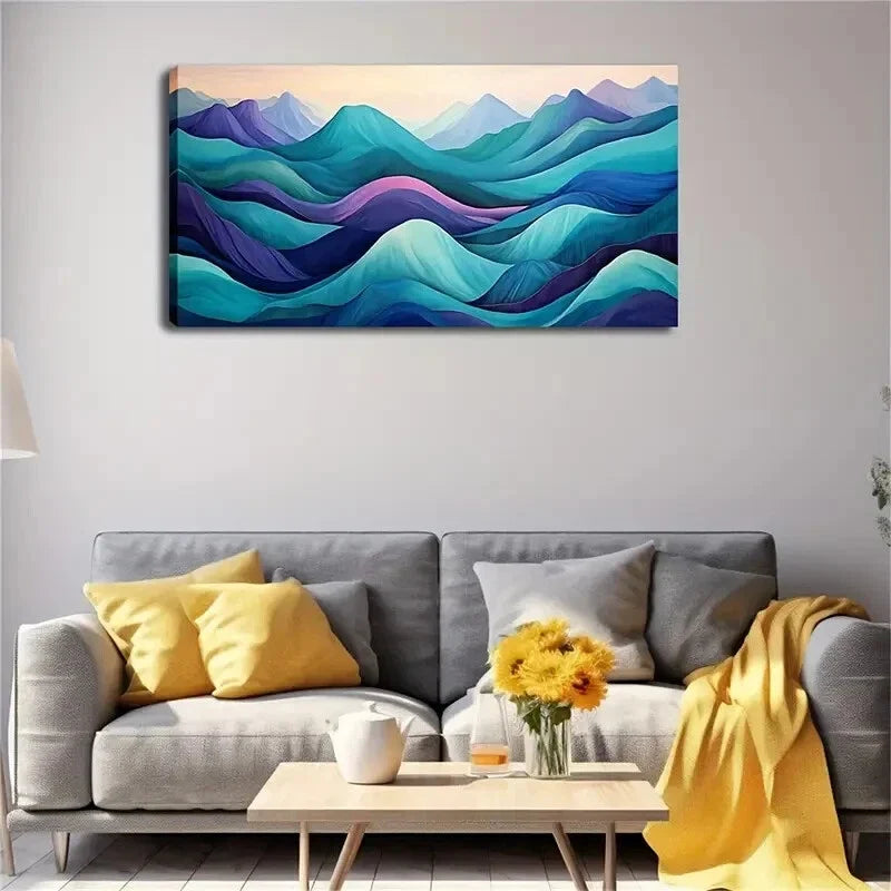 Minimalist Mountain Landscape Wall Art Canvas Office Home Room Framed 120x60cm