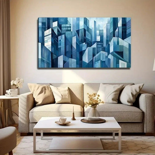 Abstract Cityscape Modern Wall Art Canvas Office Home Room Framed 120x60cm