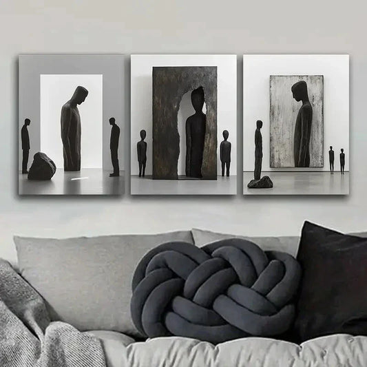 3pcs Exhibition Hall Art Deco Metal Print Ready to Hang Art