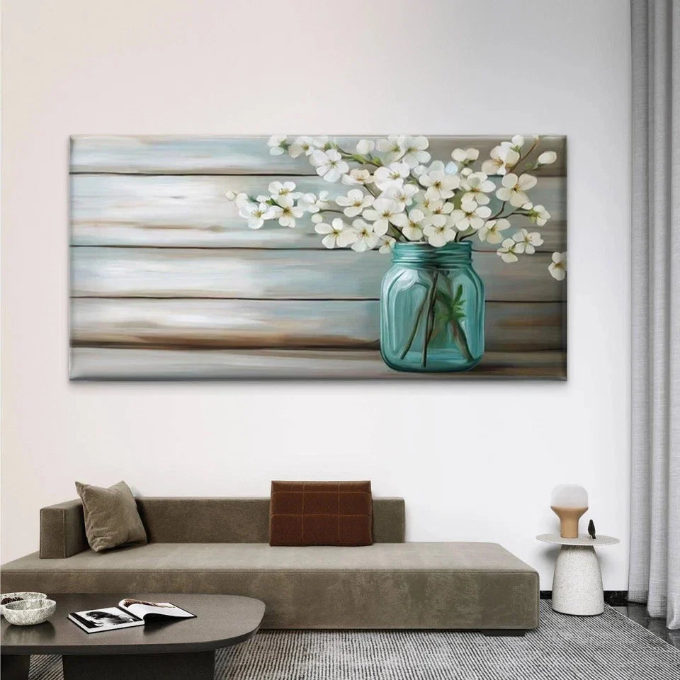 Japanese-Cherry Blossom Wall Art Canvas Office Home Room Framed 80x45cm