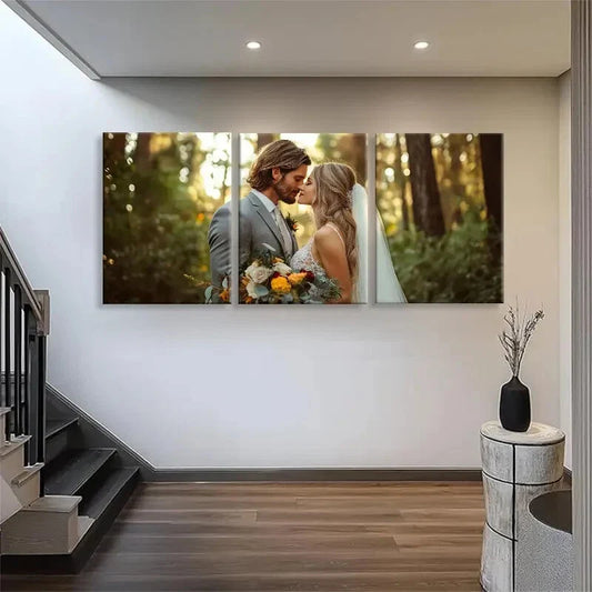 3pcs Wedding Couple Kiss Romantic Love Perfect Wall Art Set Canvas Framed 40x60cm - High Quality Print 100% Australian Made Wall Canvas Ready to Hang