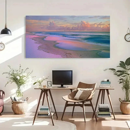 Gulf Islands Sunset Beach Wall Art Canvas Office Home Room Framed 120x60cm
