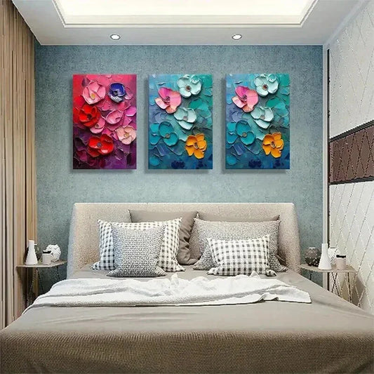 3pcs Vibrant Poppies Nature Beauty Perfect Wall Art Set Canvas Framed 40x60cm - High Quality Print 100% Australian Made Wall Canvas Ready to Hang
