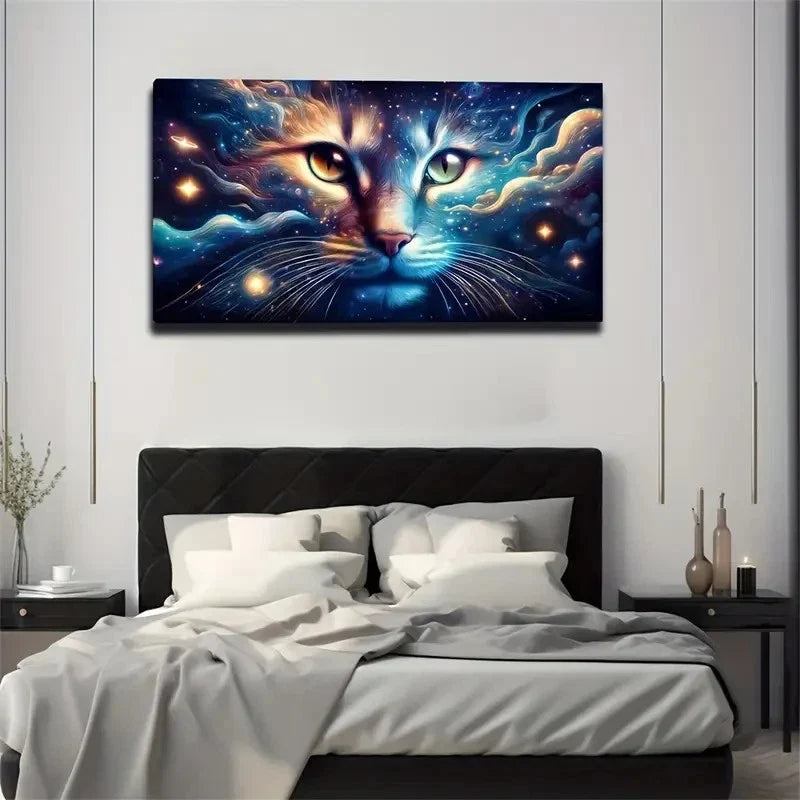 Vibrant Cosmic Décor Modern Wall Art Canvas Office Home Room Framed 120x60cm