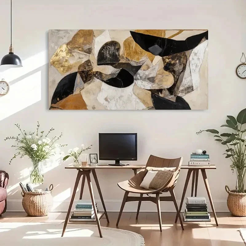 Classic Abstract Retro Modern Wall Art Canvas Office Home Room Framed 120x60cm