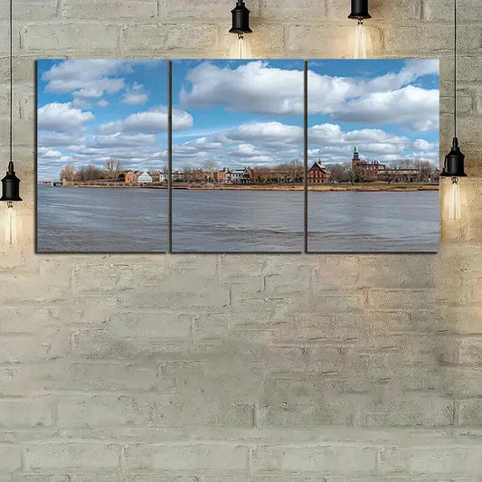 3pcs Sea White Cloud Blue Sky Metal Print Ready to Hang Art