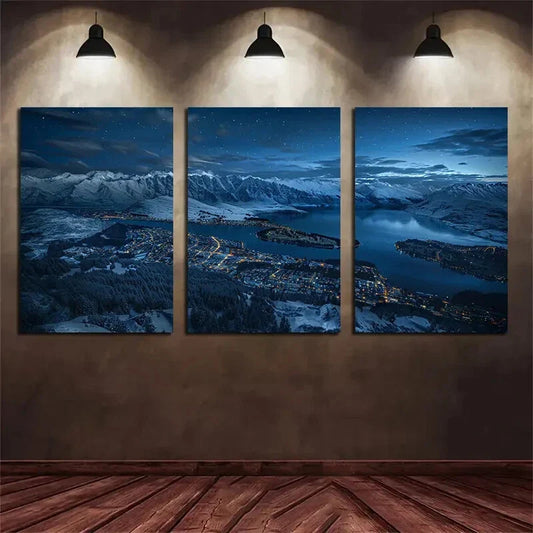 3pcs Scenic Mountain Blue Sky Metal Print Ready to Hang Art