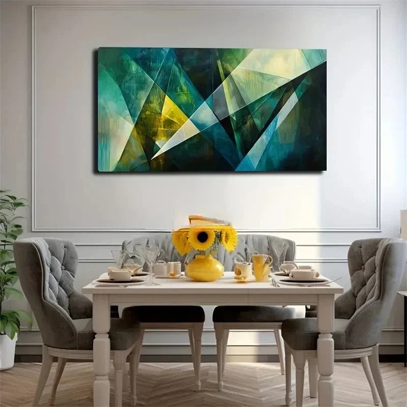 Minimalist Green Abstract Décor Wall Art Canvas Office Home Room Framed 120x60cm