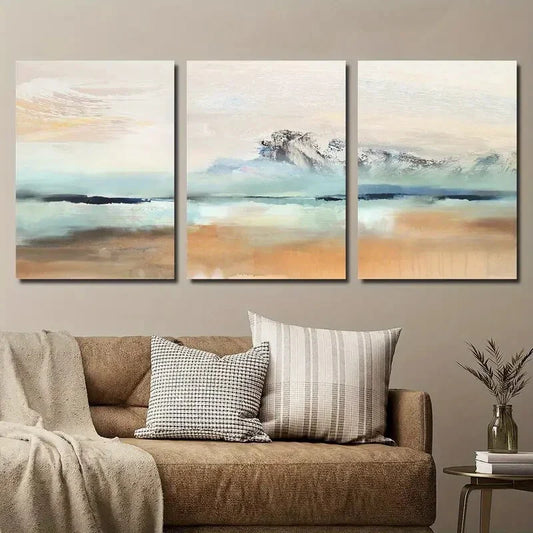 3pcs Abstract Colorful Mountains Metal Print Ready to Hang Art