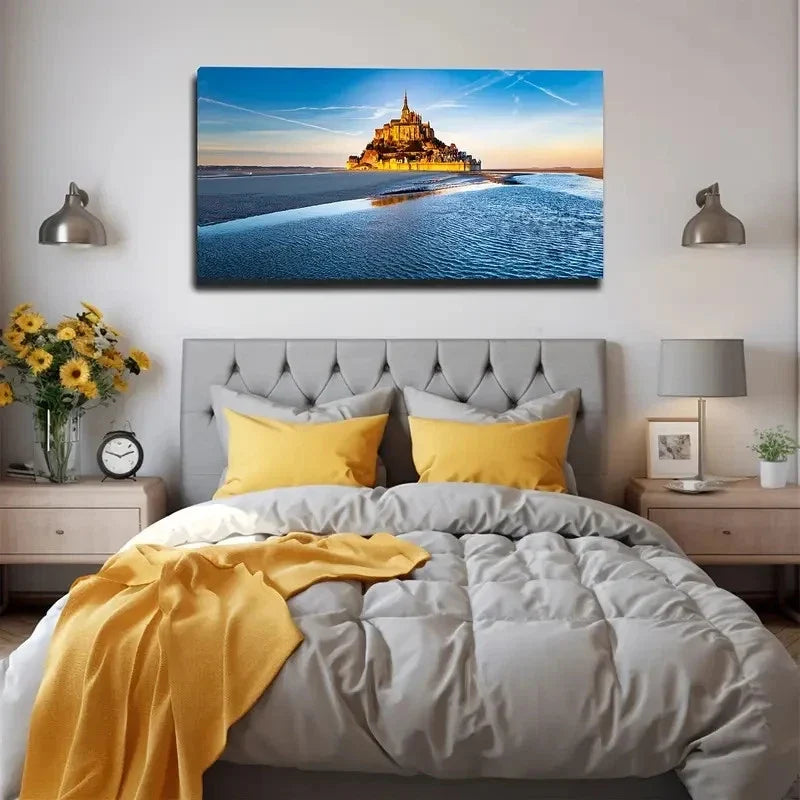 Romantic Coastal Wall Art Canvas Office Home Room Framed 80x45cm
