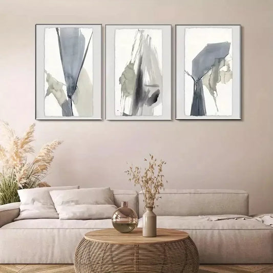 3pcs Abstract Ink - Wash Style Wall Art Canvas Wall Art Set Canvas Framed 40x60cm - High Quality Print 100% Australian Made Wall Canvas Ready to Hang