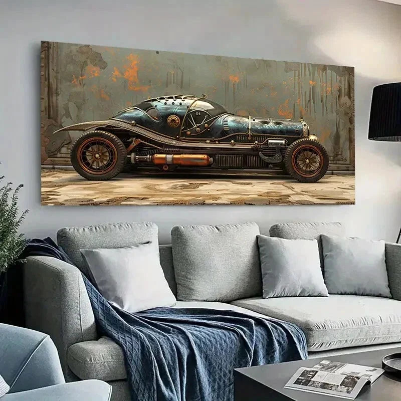 Industrial Rustic Mechanic Gear Wall Art Canvas Office Home Room Framed 80x45cm