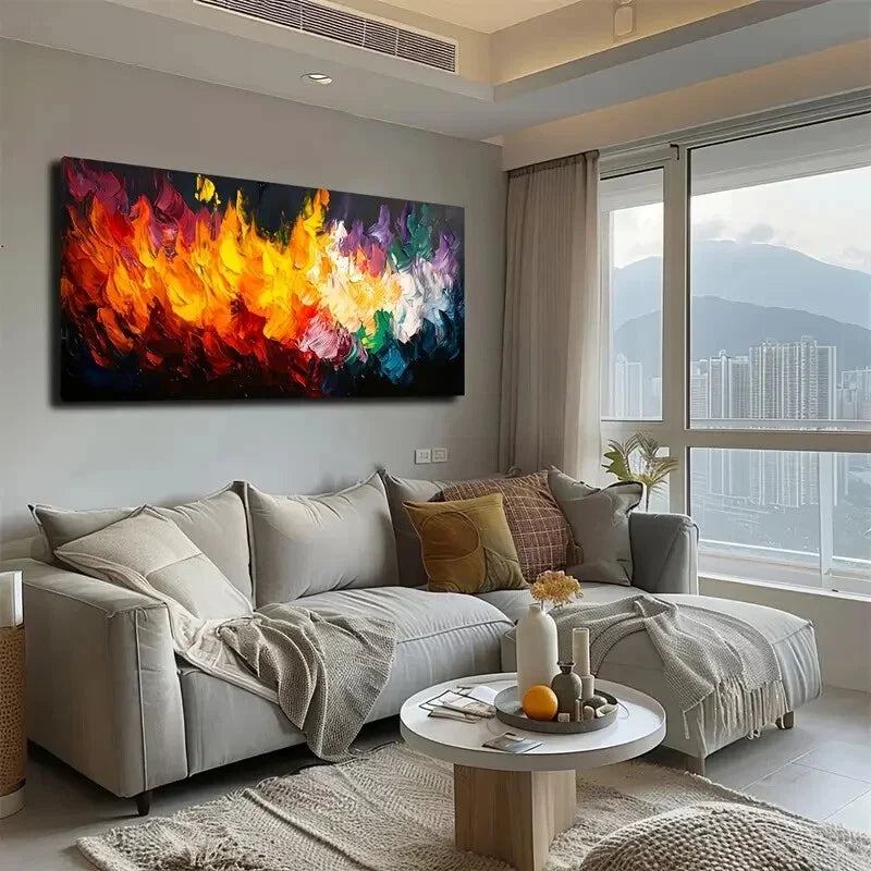 Simulates The Shape Of Flames Wall Art Canvas Office Home Room Framed 120x60cm