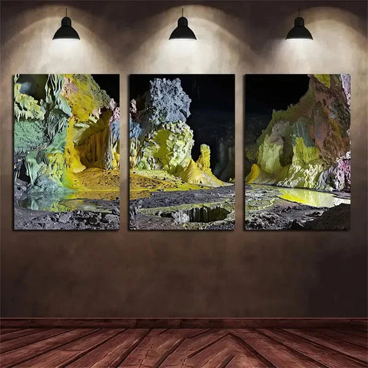 3pcs Abstract Geological Formations Metal Print Ready to Hang Art