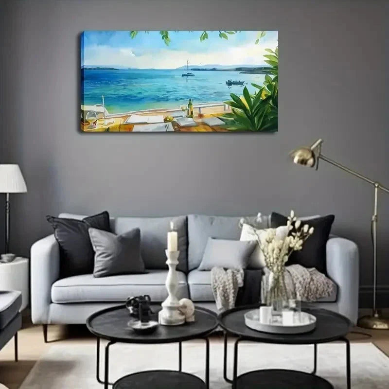 Leisure Seaside Holiday Wall Art Canvas Office Home Room Framed 120x60cm