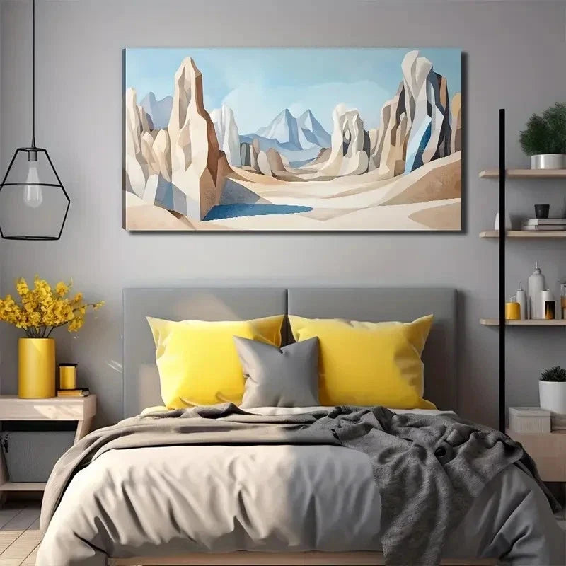 Abstract Desert Landscape Wall Art Canvas Office Home Room Framed 80x45cm