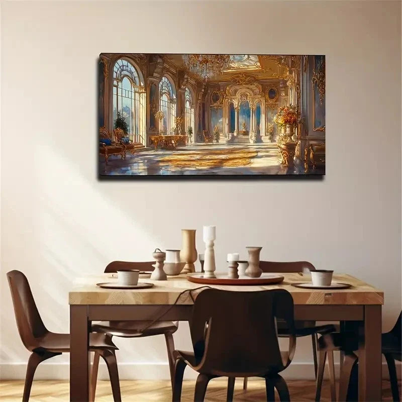 Luxurious Palace Elegant Décor Wall Art Canvas Office Home Room Framed 120x60cm
