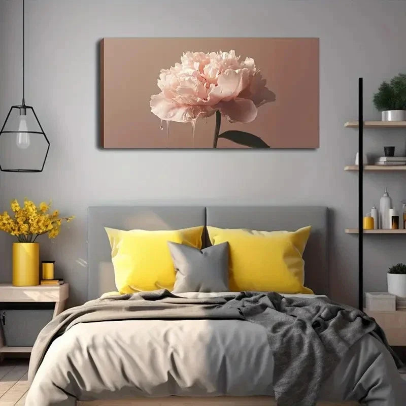 Pink & White Modern Wall Art canvas office home room framed 120x60cm