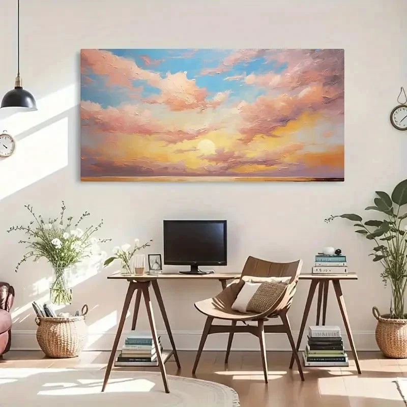 Sky & Colorful Clouds Sunset Wall Art Canvas Office Home Room Framed 120x60cm