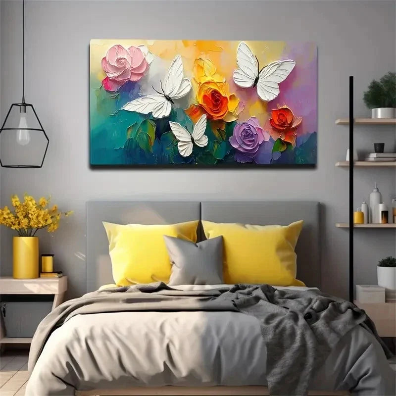 Layers Of Petals Creative Wall Art Canvas Office Home Room Framed 80x45cm