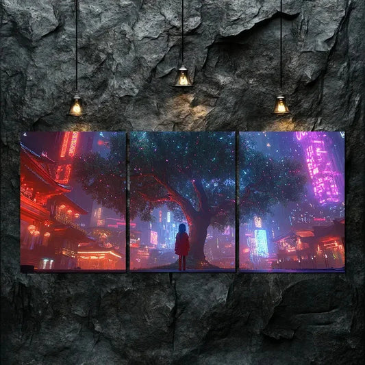 3pcs Inspirational Décor World Tree Perfect Wall Art Set Canvas Framed 40x60cm - High Quality Print 100% Australian Made Wall Canvas Ready to Hang