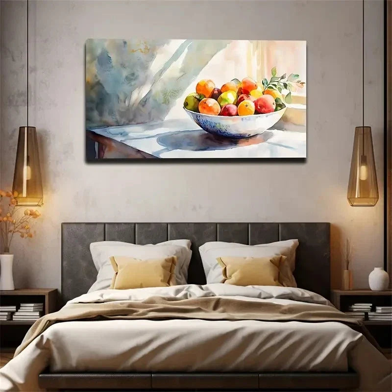 Fruits By The Window Wall Art Canvas Office Home Room Framed 120x60cm