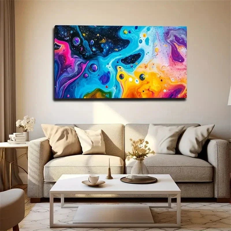 Colorful Vibrant Abstract Wall Art Canvas Office Home Room Framed 120x60cm