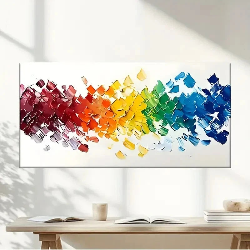 Abstract Colourful Design Wall Art Canvas Office Home Room Framed 80x45cm