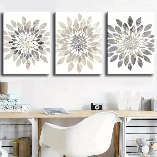 3pcs Modern Minimalist Abstract Floral Art Canvas Framed 40x60cm - High Quality Print 100% Australian Made Wall Canvas Ready to Hang