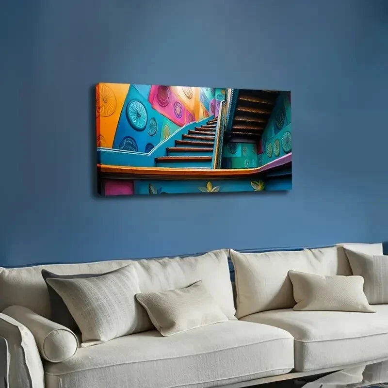 Vibrant Indoor Landscape Color Wall Art Canvas Office Home Room Framed 120x60cm
