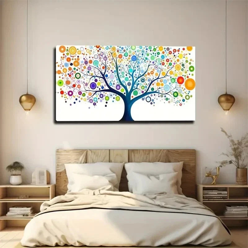 Abstract Colorful Tree Wall Art Canvas Office Home Room Framed 120x60cm