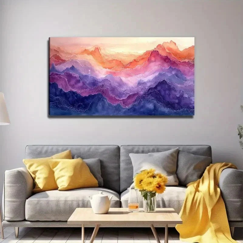 Color Mountain Decorative Wall Art Canvas Office Home Room Framed 80x45cm
