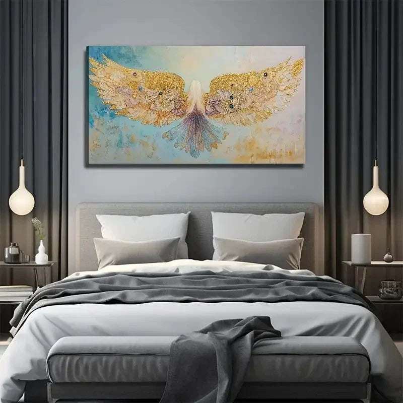 Flying Angel Suitable Wall Art Canvas Office Home Room Framed 120x60cm