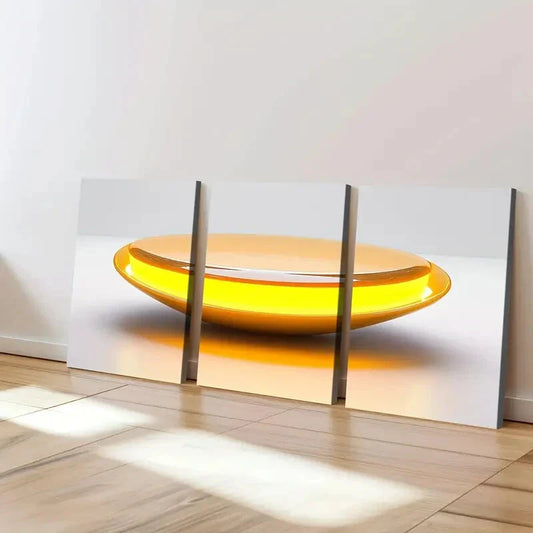 3pcs Abstract Geometric Stunning Yellow Boul Wall Art Set Canvas Framed 40x60cm - High Quality Print 100% Australian Made Wall Canvas Ready to Hang