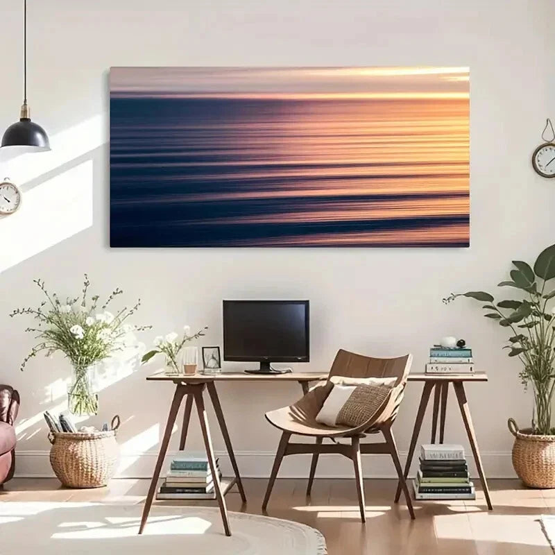 Minimalist Ocean Seaside Wall Art Canvas Office Home Room Framed 120x60cm