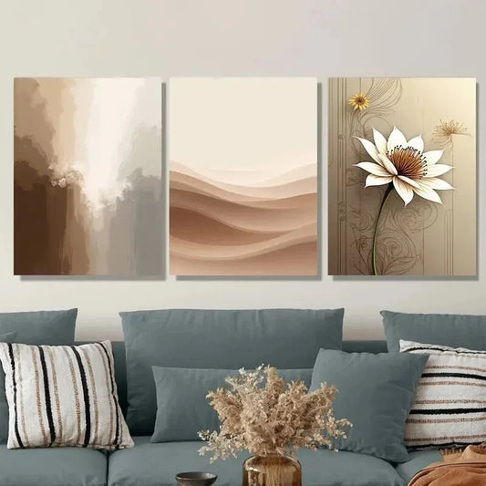3pcs Luxury Modern Abstract Metal Print Ready to Hang Art