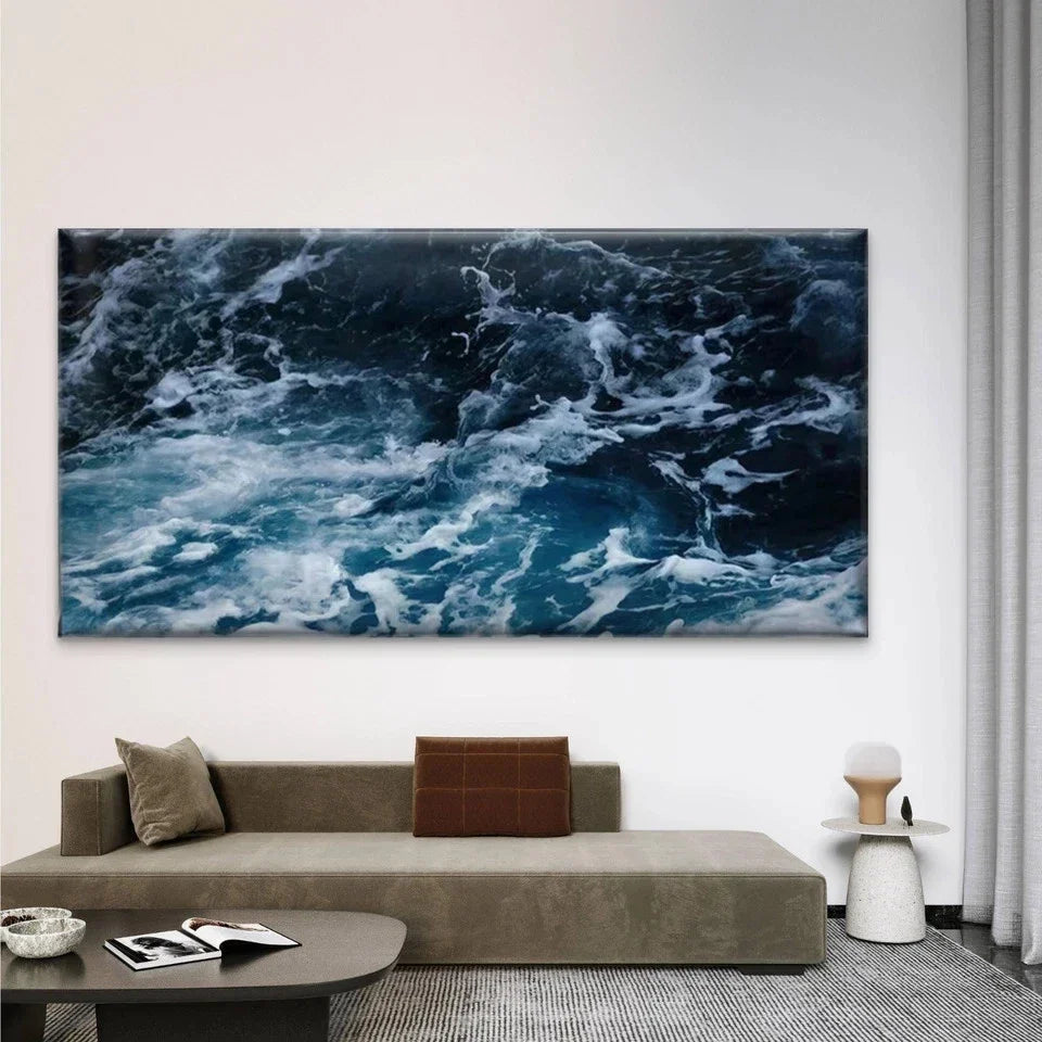 Splashing Water Texture Wall Art Canvas Office Home Room Framed 80x45cm