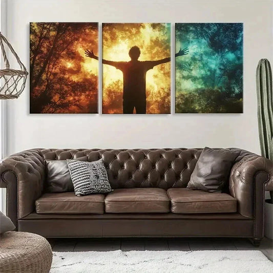 3pcs Vibrant Sunset and Cool Sky Tones Perfect Wall Art Set Canvas Framed 40x60cm - High Quality Print 100% Australian Made Wall Canvas Ready to Hang