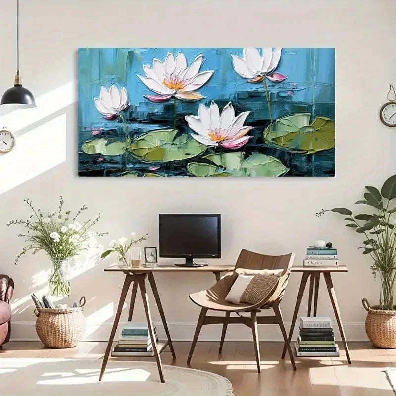 Chic Pink Lotus Bloom Wall Art Canvas Office Home Room Framed 120x60cm