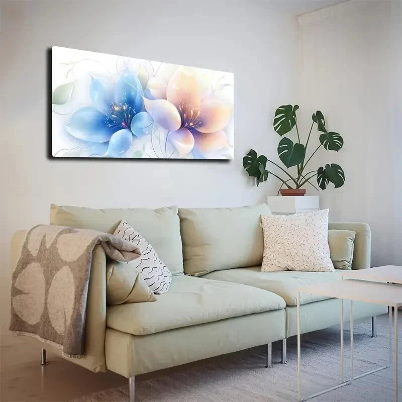 Watercolor Floral Design Wall Art canvas office home room framed 120x60cm