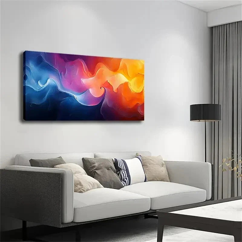 Abstract Flowing Color Design Wall Art Canvas Office Home Room Framed 120x60cm