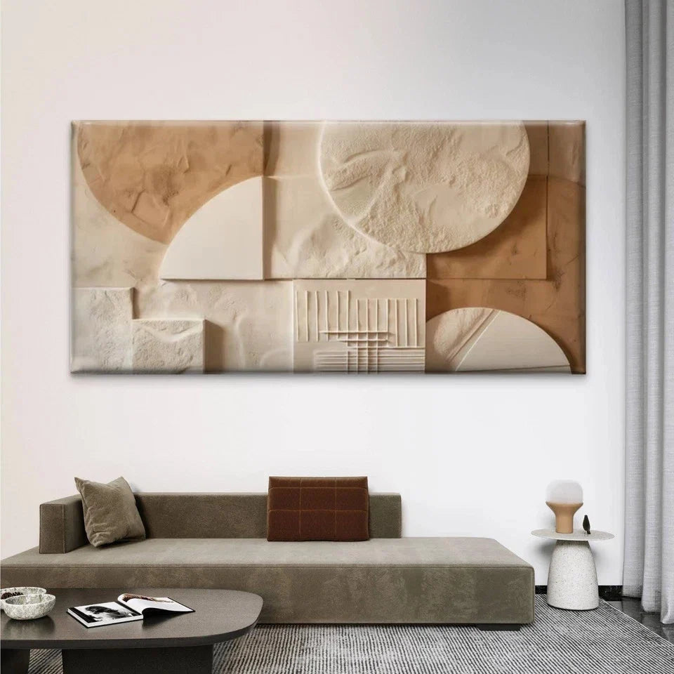 Geometric Abstract Texture Wall Art Canvas Office Home Room Framed 80x45cm