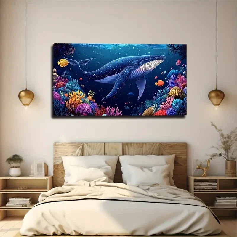 Vibrant Underwater Colorful Wall Art Canvas Office Home Room Framed 120x60cm