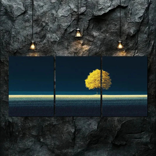 3pcs Night Colorful Relax Autumn Tree Perfect Wall Art Set Canvas Framed 40x60cm - High Quality Print 100% Australian Made Wall Canvas Ready to Hang