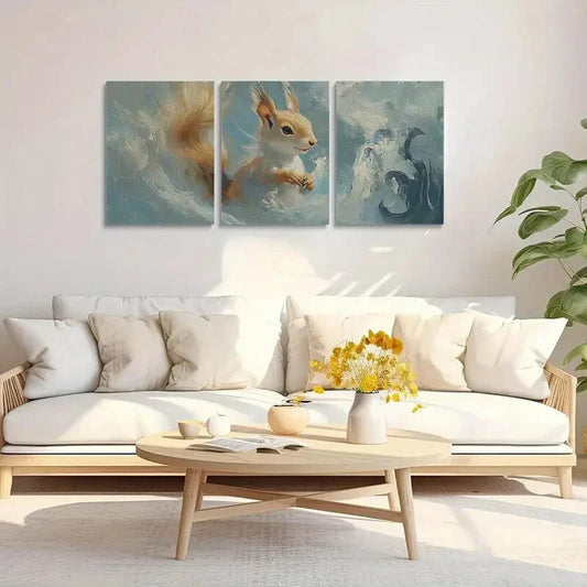 3pcs Cute squirrel A cute squirrel Metal Print Ready to Hang Art