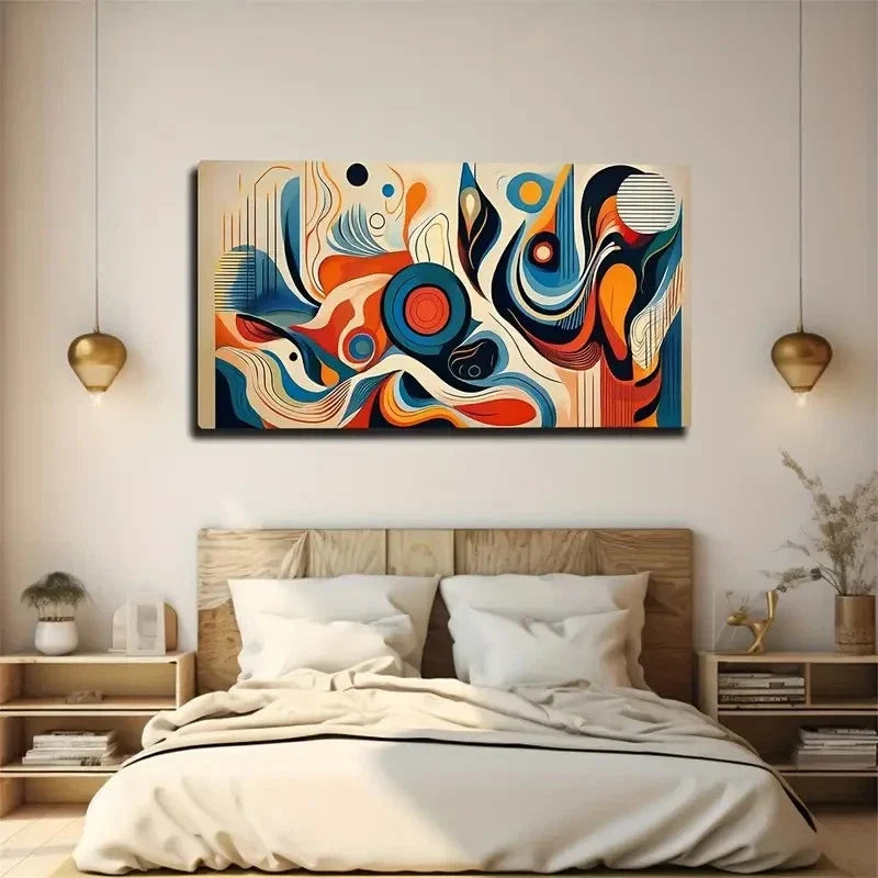 Creative Products Abstract Wall Art Canvas Office Home Room Framed 80x45cm