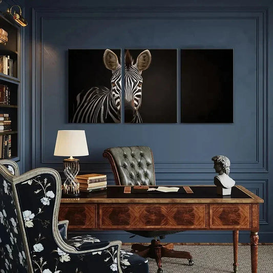 3pcs Zebra Art Wildlife Photography Black White Metal Print Ready to Hang Art