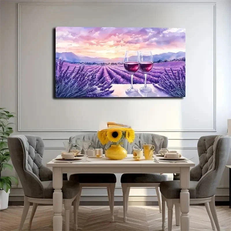 Sky Dyed Pink Purple Gradient Wall Art Canvas Office Home Room Framed 120x60cm
