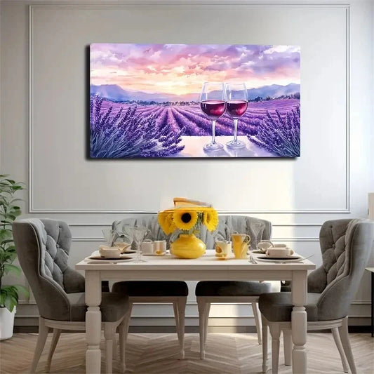 Sky Dyed Pink Purple Gradient Wall Art Canvas Office Home Room Framed 120x60cm